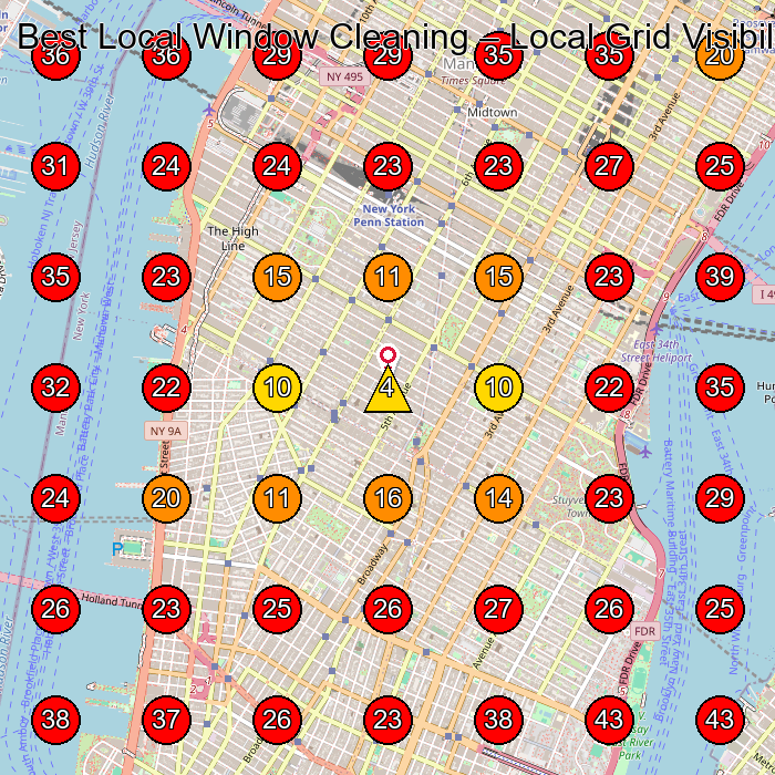 Best Local Window Cleaning GeoGrid visibility map for Window Cleaning Service in None